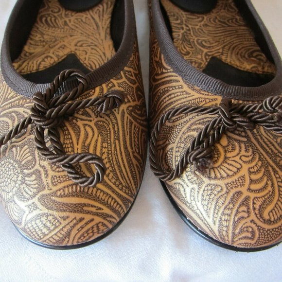 NEW JIMMY STAMPED LEATHER DAVOS GOMMA SOLES BALLET FLATS - EURO 3… - Picture 4 of 7